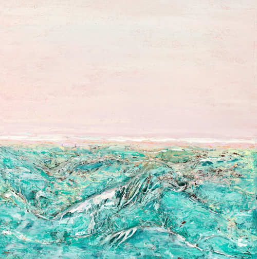 Sorobon Beach | Oil And Acrylic Painting in Paintings by Kelly Hanna Studio. Item made of canvas with synthetic
