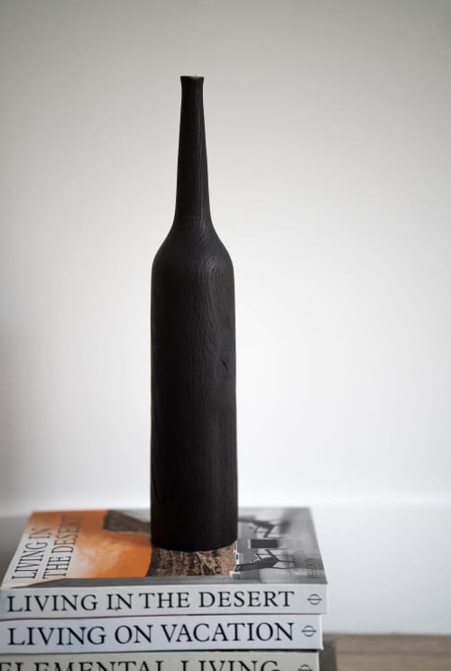 Tall Charred Wood Vase | Vases & Vessels by Creating Comfort Lab
