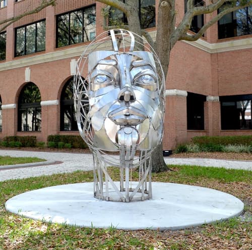 Gaia | Public Sculptures by Donald Gialanella | Lemon Street Promenade in Lakeland. Item composed of steel