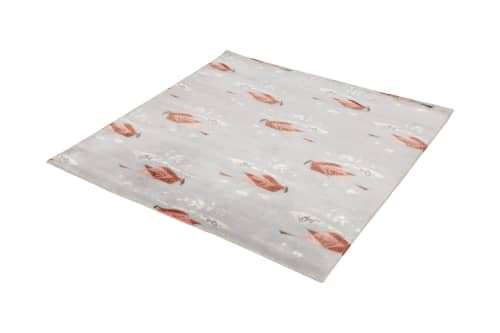 Rug & Kilim's Mid-Century Modern Rug in Gray with Red | Area Rug in Rugs by Rug and Kilim