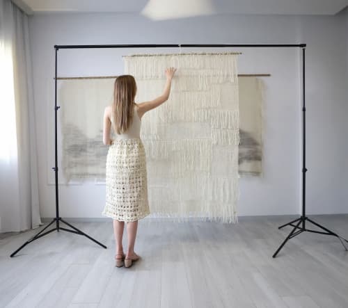 Vapour - Woven Wall Hanging | Tapestry in Wall Hangings by Lale Studio & Shop. Item made of bamboo & wool compatible with minimalism and contemporary style