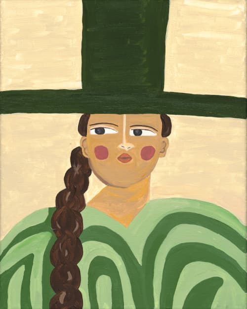 On Her Terms Original Acrylic Canvas Painting | Oil And Acrylic Painting in Paintings by Chris Cammille for Mint and Fig. Item made of canvas works with minimalism & mid century modern style