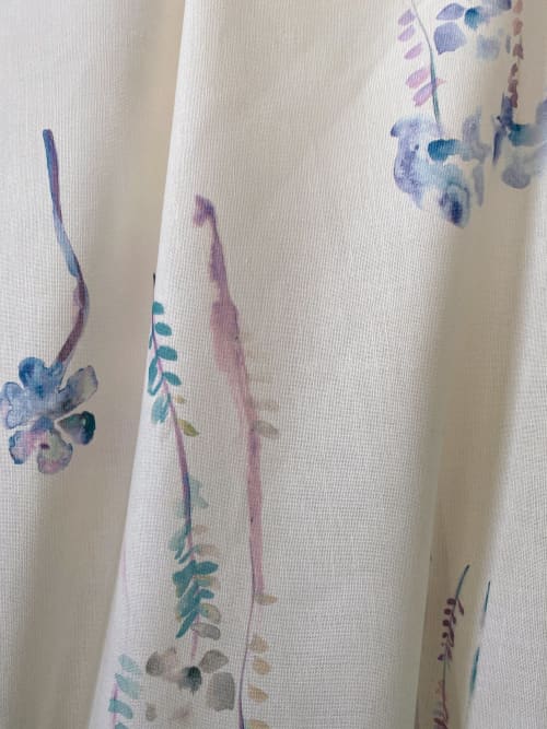 Forever Flowers - Canyon Mural Fabric | Curtain in Curtains & Drapes by BRIANA DEVOE. Item composed of cotton