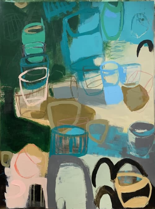The glasswear emporium | Mixed Media in Paintings by Vikki Drummond. Item compatible with contemporary and modern style