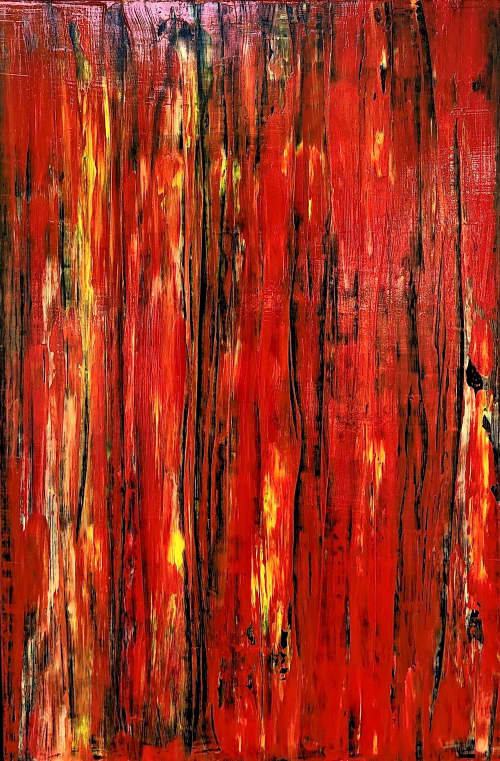 Inferno | Oil And Acrylic Painting in Paintings by Dutch Montana Art | Corona Del Mar in Newport Beach. Item made of canvas & synthetic
