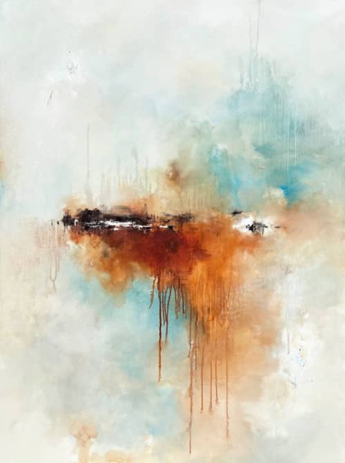Rust Along the Riverbank | Oil And Acrylic Painting in Paintings by Nicholas Kriefall. Item composed of canvas compatible with contemporary style