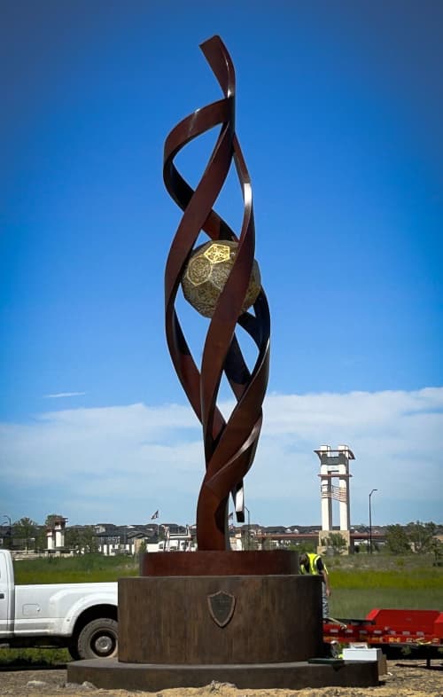 Asclepius | Public Sculptures by Innovative Sculpture Design. Item composed of metal in contemporary or modern style