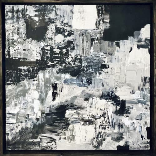 "filling the void" (sold) | Oil And Acrylic Painting in Paintings by VISCERAL HOME STUDIO. Item composed of wood & canvas compatible with boho and japandi style