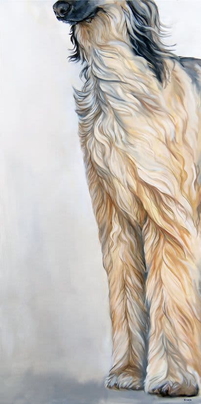 My Tall Blonde Friend | Oil And Acrylic Painting in Paintings by Paws By Zann Pet Portraits. Item composed of canvas & synthetic