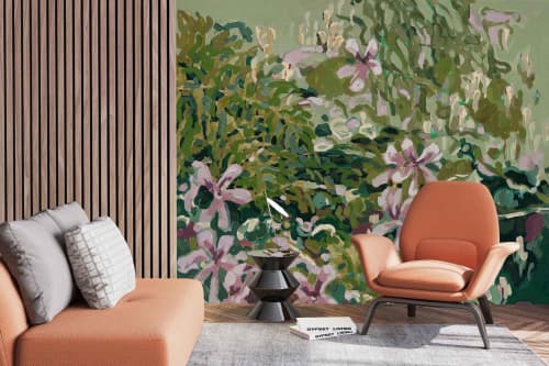 Pelargonium (Malva) | Wallpaper in Wall Treatments by Cara Saven Wall Design. Item made of fabric