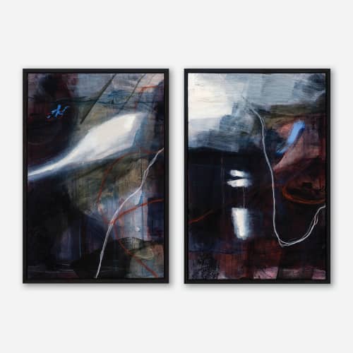 Icarus & Icaria | Oil And Acrylic Painting in Paintings by Angela Licciardi Art. Item made of canvas with synthetic