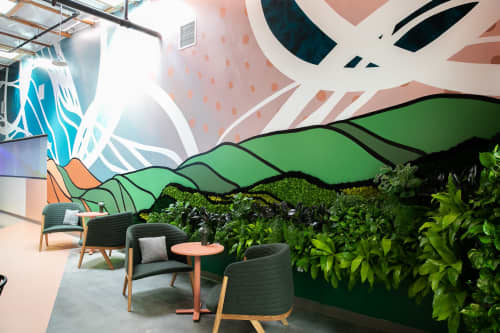 Living Wall Mural at Google | Murals by Strider Patton | Google HQ, Mountain View, CA in Mountain View. Item composed of synthetic
