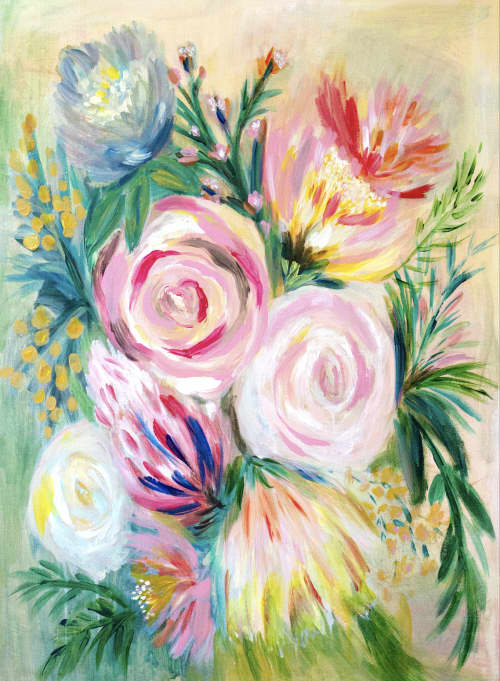 Joy Blooms | Oil And Acrylic Painting in Paintings by Hope Bainbridge Art. Item composed of canvas and synthetic
