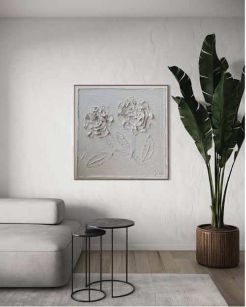 Flower Power FP4848 D | Mixed Media by Michael Denny Art, LLC. Item made of bamboo & canvas compatible with minimalism and contemporary style