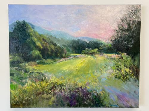 Mountain High, Valley Low | Oil And Acrylic Painting in Paintings by Julia Lawing Fine Art | Goodyear Cottage in Jekyll Island. Item composed of canvas & synthetic