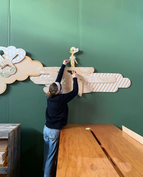 Cloud and Tree Cutout | Wall Sculpture in Wall Hangings by Kelly Tunstall | InterContinental Miami, an IHG Hotel in Miami. Item composed of wood