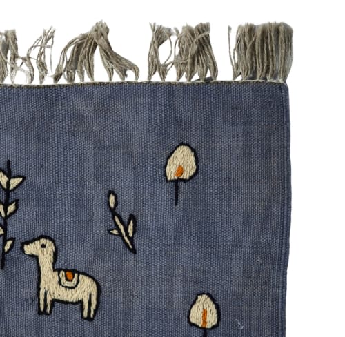 Safari Seranade Embroidered Rug | Area Rug in Rugs by Weaver. Item made of wool works with mid century modern & contemporary style