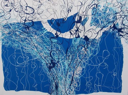 "Blue Fountains and Mountains" | Paintings by Serena Bocchino