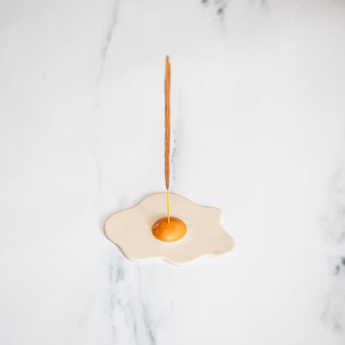 Sunny Side Up Egg Incense Holder | Decorative Objects by Melike Carr
