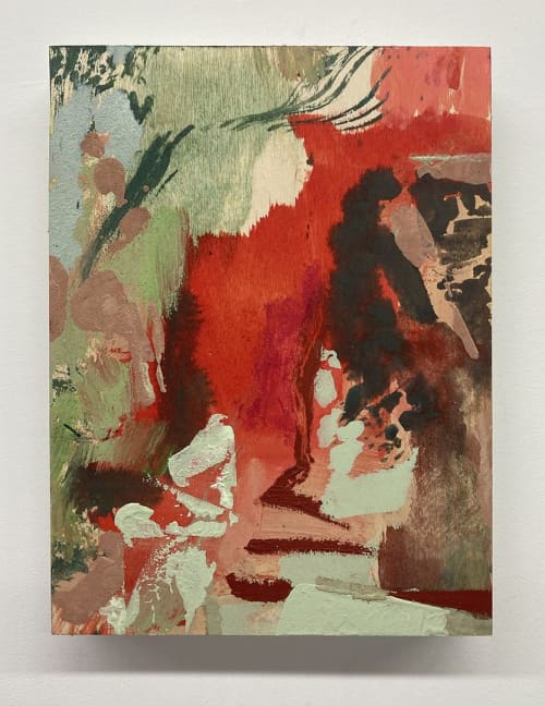 Garden Shadow | Oil And Acrylic Painting in Paintings by Molly Herman. Item made of birch wood with synthetic