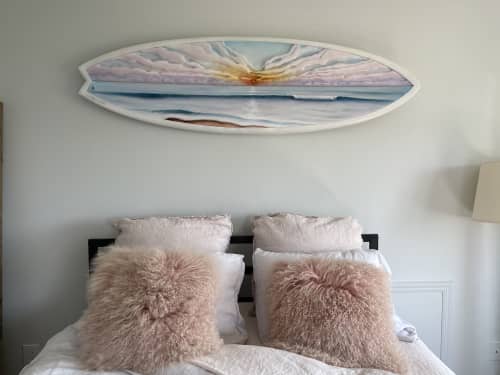 Sunrise/sunset at the beach | Wall Sculpture in Wall Hangings by Carvinart. Item made of wood
