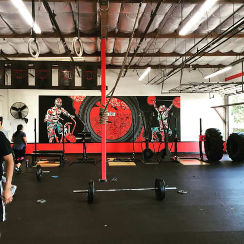CrossFit | Murals by Elliot | CrossFit 580 Livermore || Livermore's Premier Gym | Group Fitness Training in Livermore. Item made of synthetic