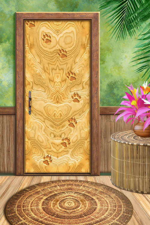 Pawprints Door | Furniture by Blue Bliss. Item composed of wood in eclectic & maximalism style