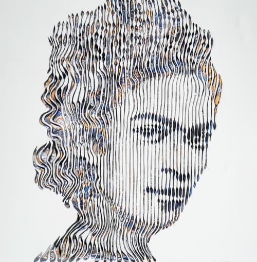 FRIDA FOREVER | Oil And Acrylic Painting in Paintings by Virginie SCHROEDER. Item composed of canvas and paper in art deco style