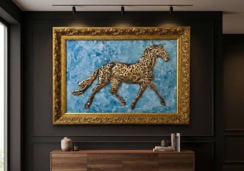 Equestrian Wall Relief — Sculptural Horse Panel | Wall Sculpture in Wall Hangings by Pierre Riche Art. Item made of bronze compatible with contemporary and industrial style