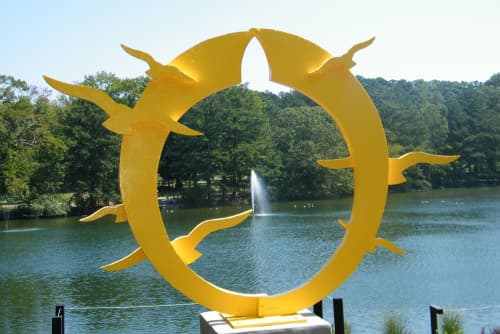 Sunset | Public Sculptures by Gus Lina Art | Sims Lake Park in Suwanee