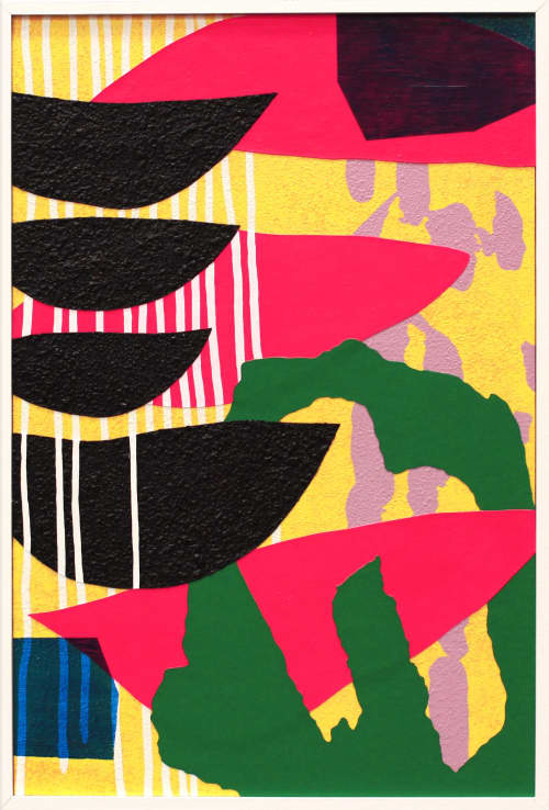 Under The Sea, She Likes To Play | Paintings by ABDA Collective. Item composed of wood & paper compatible with contemporary and eclectic & maximalism style
