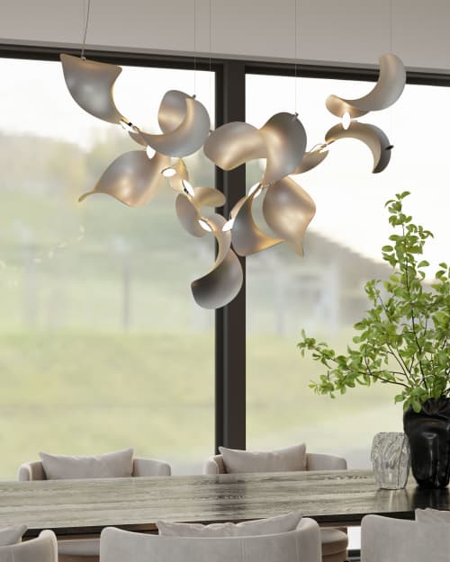 Dune 16 Cluster Pendant Light | Chandeliers by MOSS Objects. Item made of metal works with contemporary & japandi style