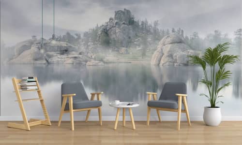 Misty Reflection | Wall Treatments by Jay Mason. Item in coastal or mediterranean style