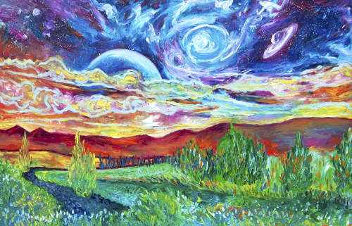 Oasi | Oil And Acrylic Painting in Paintings by Chiara Magni. Item composed of canvas and synthetic