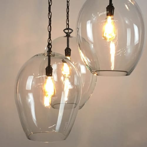 Hand blown 100% recycled glass pendants | Pendants by CP Lighting. Item composed of glass