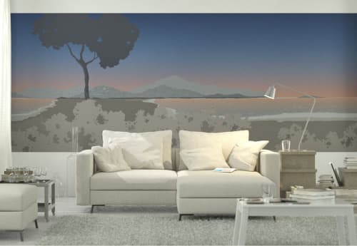 The Vista Collection (Sunset) | Wallpaper in Wall Treatments by Baron Paris Studio. Item composed of fabric and paper