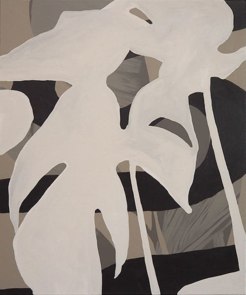 Plant Study 3 | Oil And Acrylic Painting in Paintings by Anne Blenker. Item made of canvas works with minimalism style