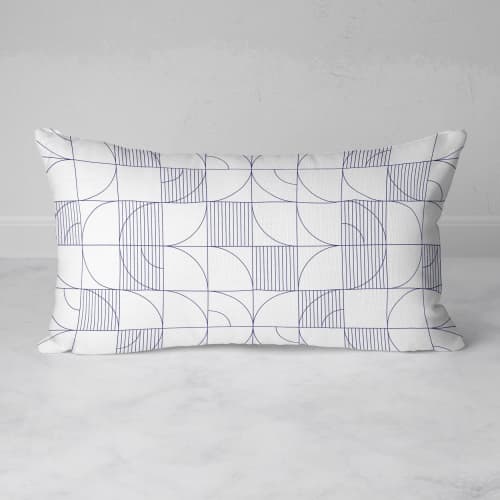 Geometric Harvest Rectangular Throw Pillow | Pillows by Michael Grace & Co.. Item composed of fabric and synthetic