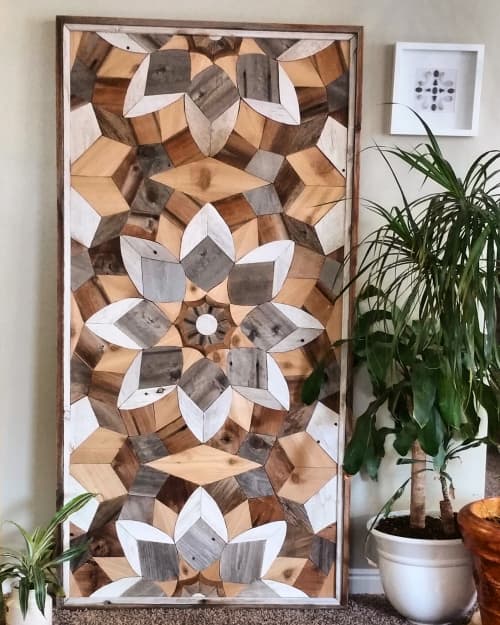 Reclaimed wood headboard | Wall Sculpture in Wall Hangings by Studio Wildflower. Item made of wood