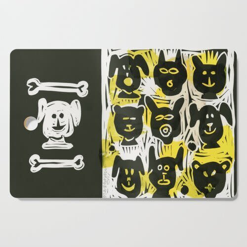 Dogs Cutting Board | Serving Board in Serveware by Pam (Pamela) Smilow. Item made of wood