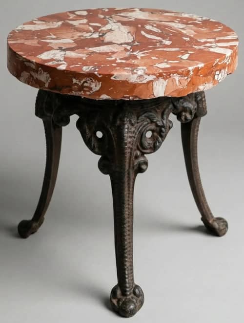 Terracotta Top Accent Table with Metal Legs | Side Table in Tables by Boldstone. Item composed of metal in contemporary or eclectic & maximalism style