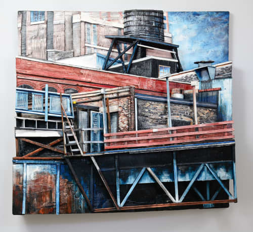 "Overlooking the Significance of Passageways" | Oil And Acrylic Painting in Paintings by Heather Kocsis. Item composed of wood & synthetic