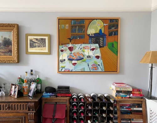 Dinner Party Painting | Oil And Acrylic Painting in Paintings by Rachel Campbell Painting | Private Residence in London. Item made of canvas with synthetic