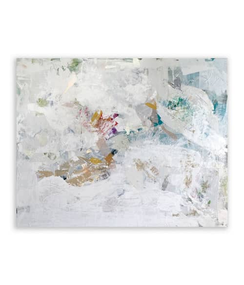 "Sea Spray" Original Painting | Mixed Media in Paintings by Jessalin Beutler. Item composed of canvas and paper in contemporary or eclectic & maximalism style