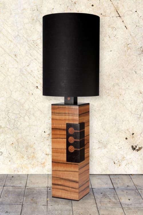 Trios-4 | Table Lamp in Lamps by Jim Thellefsen Design. Item composed of oak wood & linen