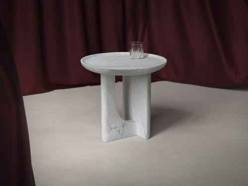 Tray Marble Side Table | Tables by ETAMORPH. Item made of marble works with contemporary & modern style