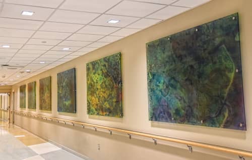 Project Watershed | Public Art by Joanie Gagnon San Chirico Studio | AtlantiCare Regional Medical Center, Mainland Campus in Galloway. Item composed of canvas and synthetic