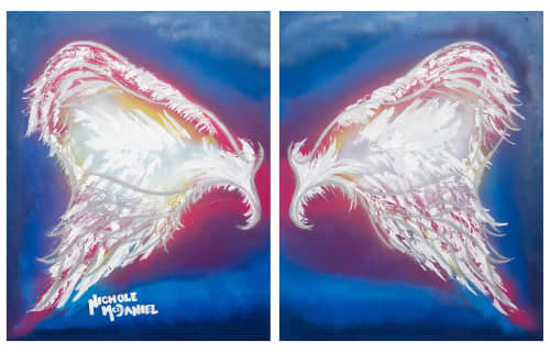 LA Angel | Oil And Acrylic Painting in Paintings by Nichole McDaniel. Item made of canvas