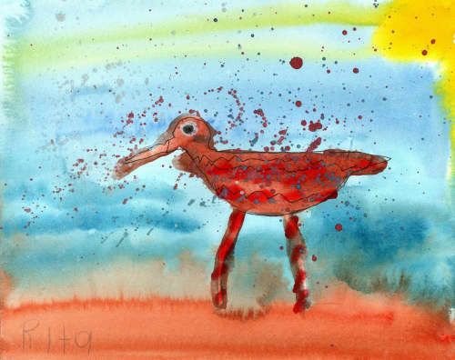 Sandpiper | Watercolor Painting in Paintings by Rita Winkler - My Art, My Shop -by Rita ... Where Every Stroke Speaks of Joy and Inclusion. Item made of paper works with contemporary & modern style