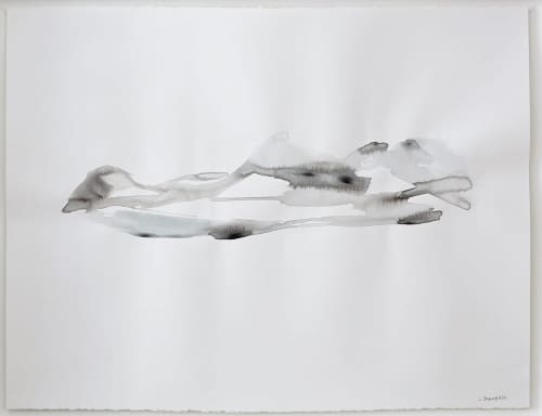 Land 02 | Oil And Acrylic Painting in Paintings by Lisa Ochowycz. Item made of paper with synthetic